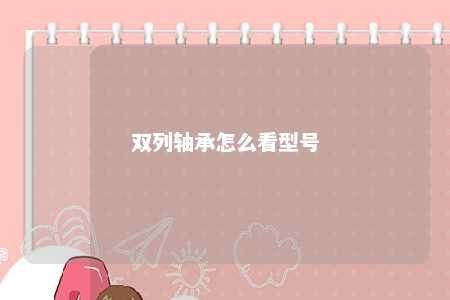 双列轴承怎么看型号 