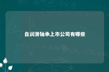 自润滑轴承上市公司有哪些 
